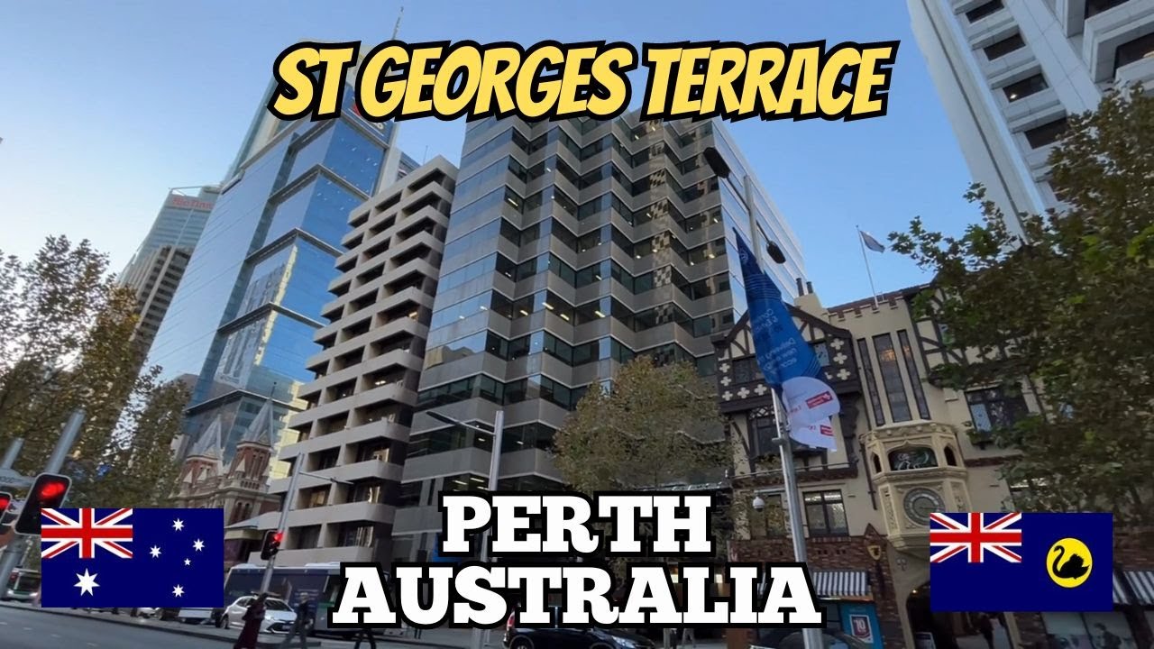 Exploring Perth Australia: City Walking Tour Along St Georges Terrace 2024 (Part 1)