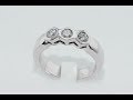 Diamonds trilogy ring white gold 18kt handmade