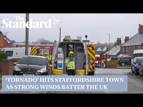 Tornado hits Staffordshire town as strong winds batter the UK