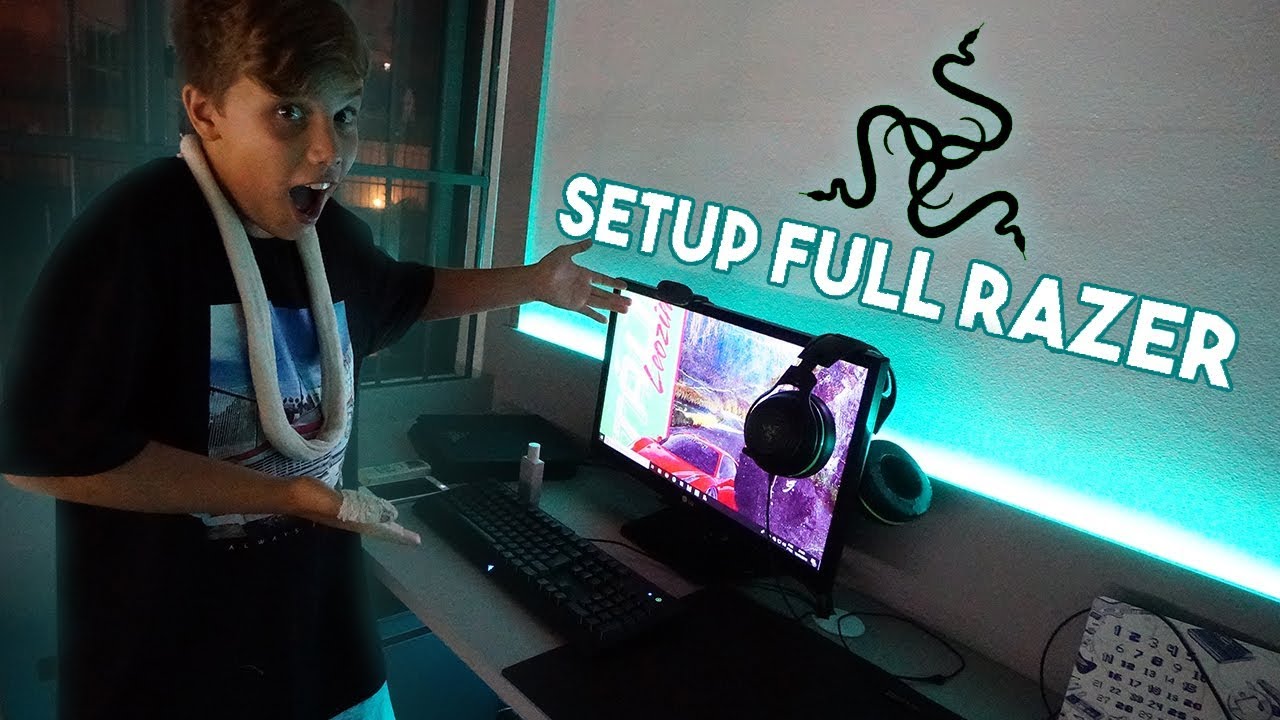 ELE GANHOU UM SETUP GAMER FULL RAZER!! - YouTube