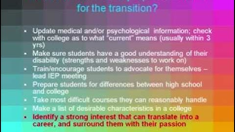 Have a learning disability? Transition from High School to College