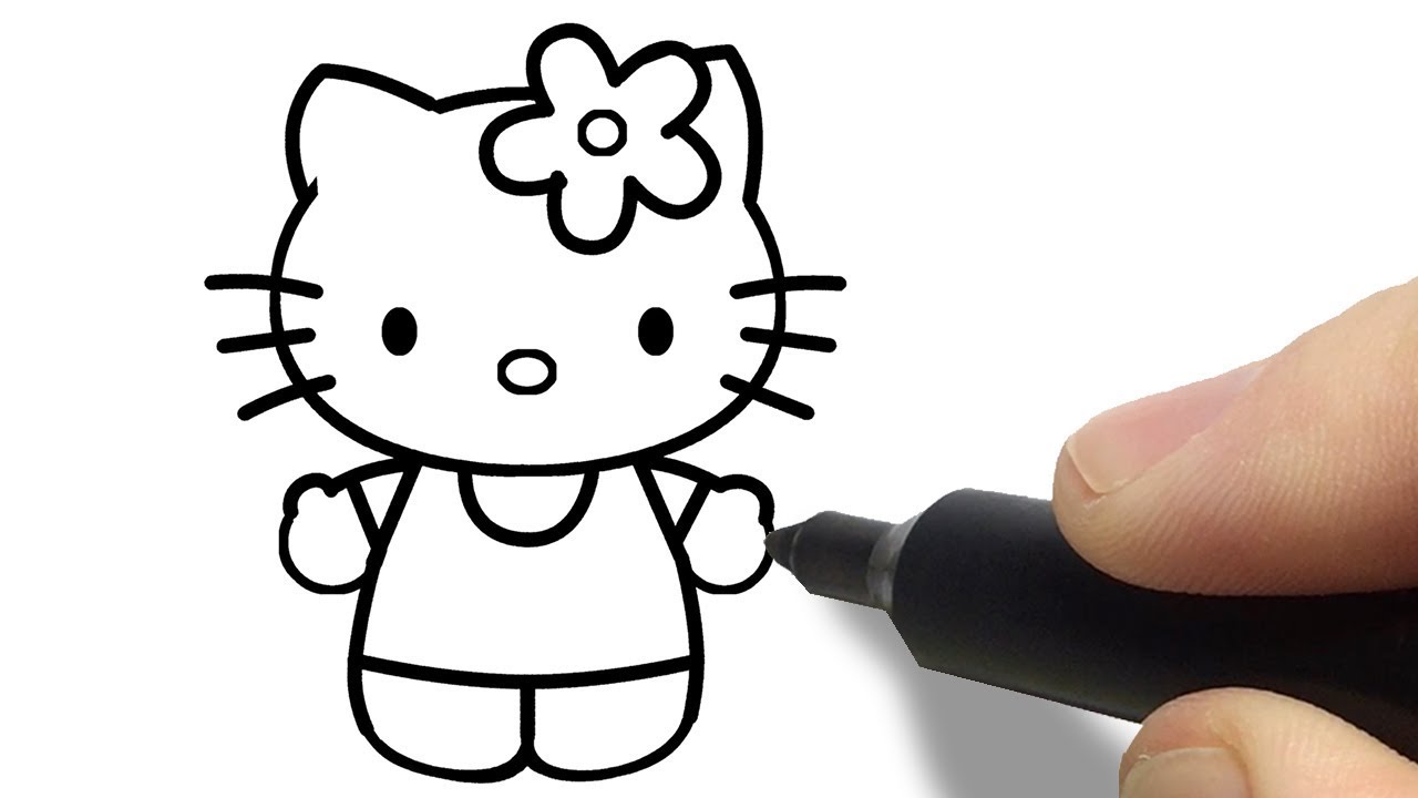 Video de Pintar Colorindo Desenho da Hello Kitty