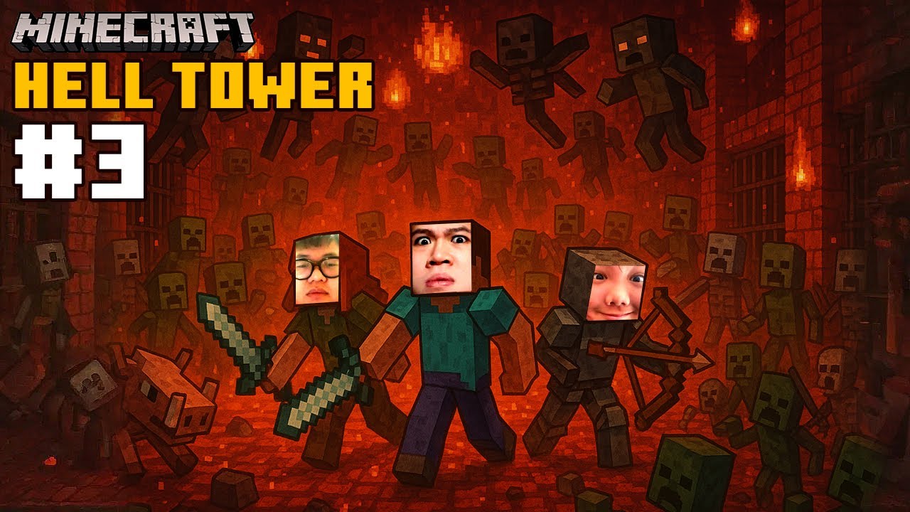 Minecraft Hell Tower #3: PHÁ ĐẢO MAP TÒA THÁP ĐỊA NGỤC - Brokuda - YouTube