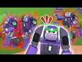 EVIL ROBOT creates an ARMY OF CLONES! Help, SUPER ROBOT! - Robot and Police Car Transform