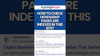 How to check how many pages are indexed in this site? #kpdigimart #tredingshorts