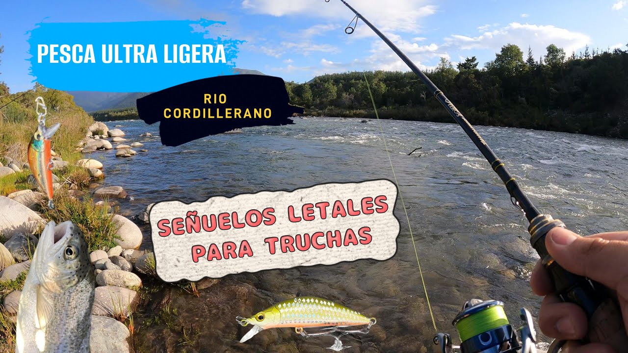 PESCA DE TRUCHAS por la tarde en RÍO CORDILLERANO 🎣🔥 SEÑUELOS LETALES Y EQUIPO ULTRA LIGERO 💪 #pesca