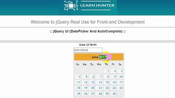 ui jquery tutorial Part 13 datepicker