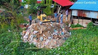 Incredible New Project Bury The Garbage By Komatsu D20P Dozer And Miniature Truck Unloading