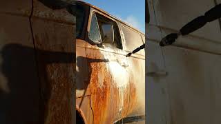 Satisfying Rust Removal: Wet Blasting a Vintage Van 🚐✨