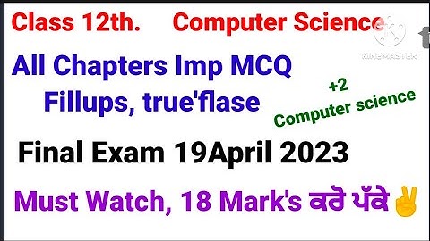 12th class computer science imp #mcq true false, fillups #computer science 12th class #final exam
