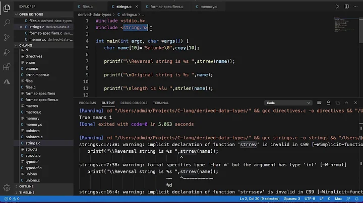 strrev  - implicit declaration of function 'strrev' is invalid in C99