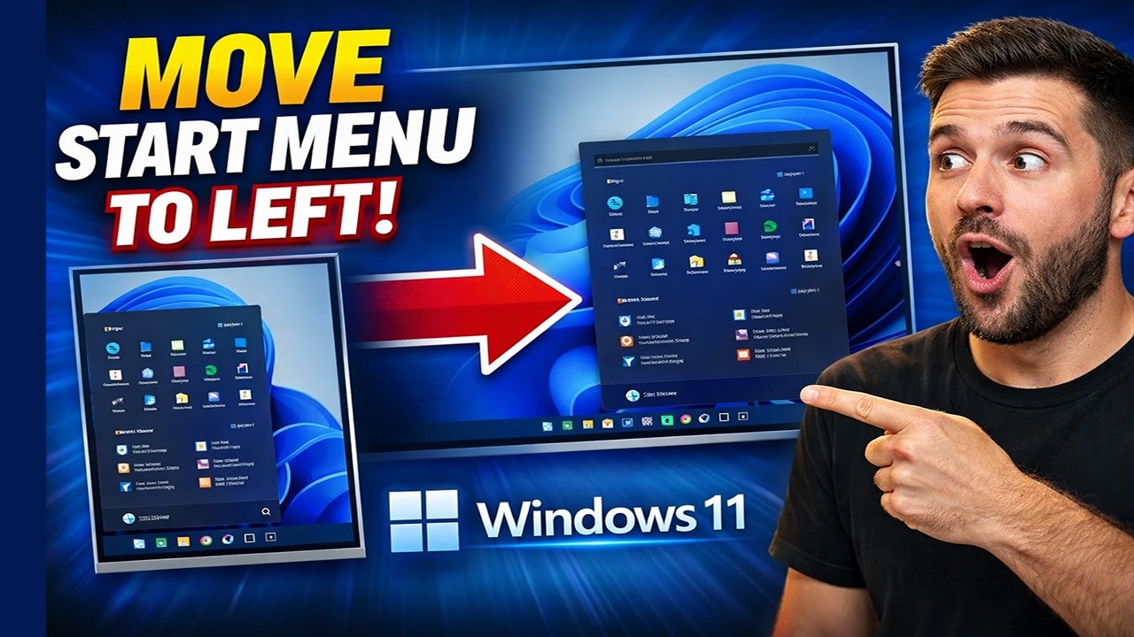 Move Start Move Windows 11 Start Menu to Left - YouTube