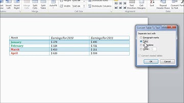 How To Convert Word 2010 Tables to Text
