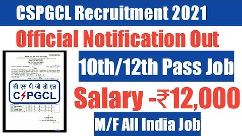 Cspgcl apprentice recruitment 2021 / Cspgcl application form online / Govt jobs / Sarkari naukri