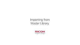 Pro C7200 - Importing from the Master Library