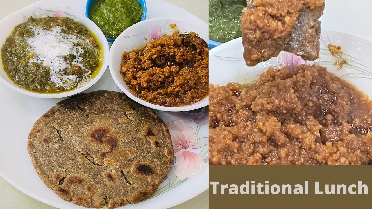 Bajra Roti with Meethi Chutney and Ghee Shakkar Traditional Lunch