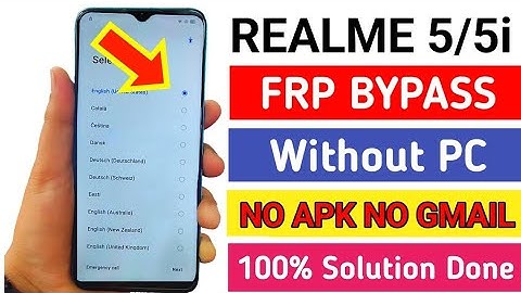 Realme 5/5i/5s/5 Pro Google Account/ FRP Bypass || Only in 1 Minute || 100% Working (Without PC)