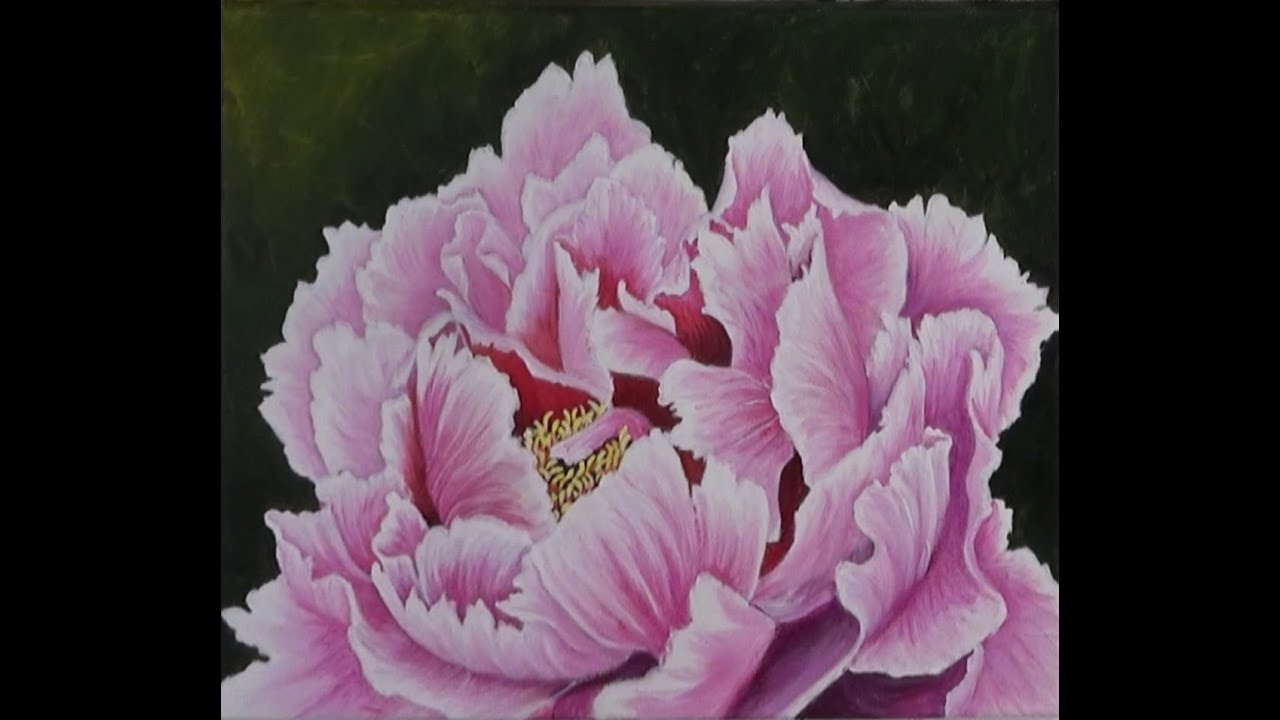 Como pintar una peonia en detalle