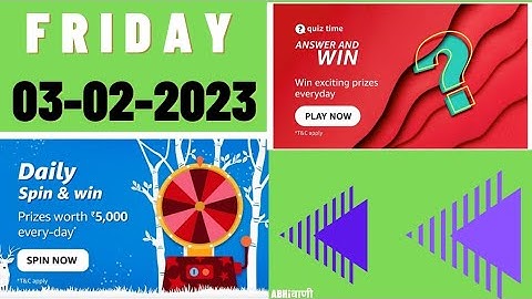 Amazon Daily Quiz Answers Today || Amazon Today Quiz Answers || 3 February 2023 || Friday || APay