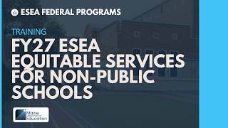 FY27 ESEA Equitable Services for Non-Public Schools