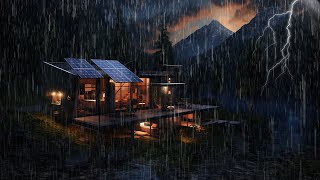 Light Rain and Thunder on a Mountain Forest - Beautiful View | Sleep Sounds, Sounds for Sleeping