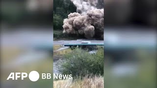 崖崩れで国際列車運休 フランス・アルプス（2023年8月撮影）