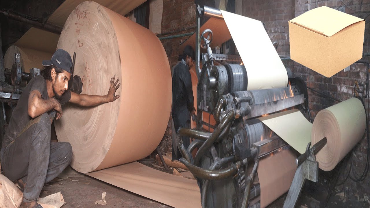 Production Process Of Making Packing Box With Paper Roll
