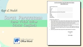 Surat Pernyataan Bahwa Tanah Tidak Dalam Status Sengketa