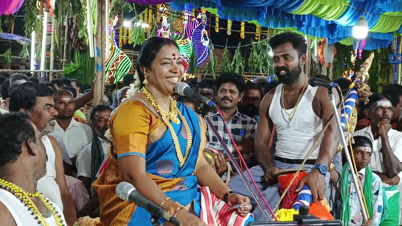 தென்காசி ஆசாத் நகர் ஊய்க்காட்டு சுடலைமாடன் கோவில் கொடை விழா பண்மொழி மாரியம்மா வில்லுப்பாட்டு நிகழ்