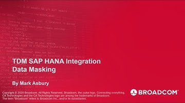 Test Data Manager with SAP HANA - Data Masking