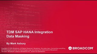 Test Data Manager with SAP HANA - Data Masking