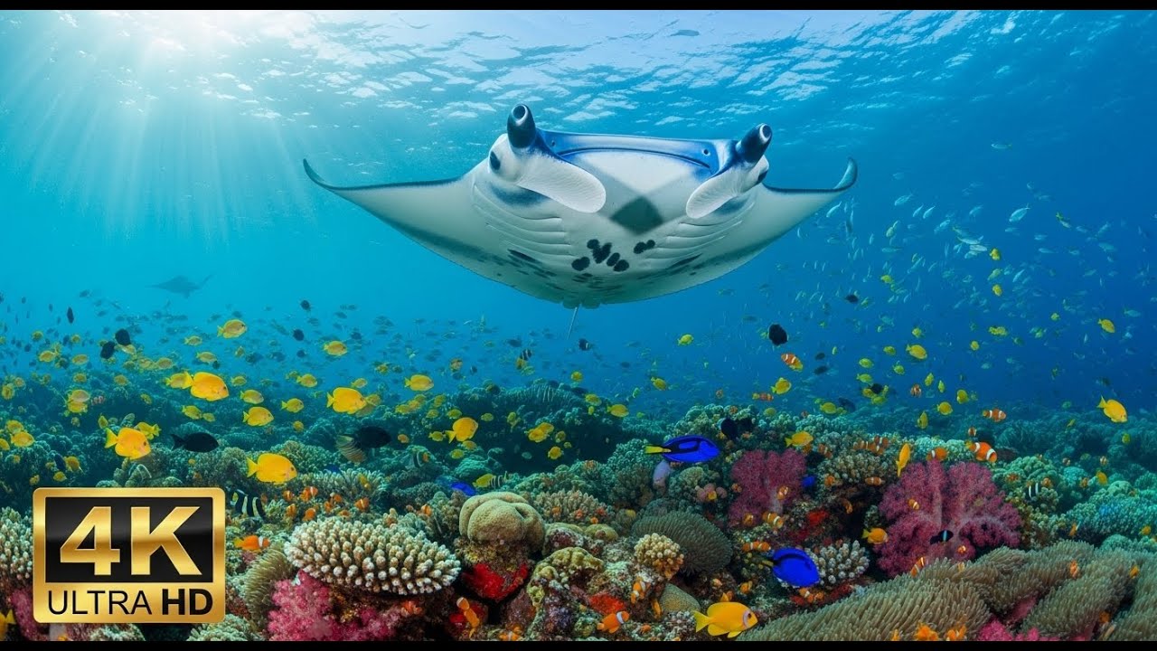 🌊 Beautiful Underwater World 4K – Tropical Fish & Calming Ocean Sounds