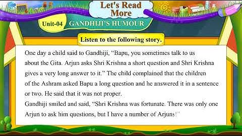 UNIT 4 GANDHIJIS HUMOUR Activity 1 Video