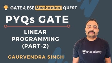Linear Programming (Part-2) | GATE Previous Year Questions | GATE/ESE 2021 | Gaurvendra Singh