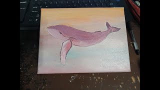 Painting A Sky Whale Over A Failed Gift Portrait At 4 Am Adhd Go Brrr Again