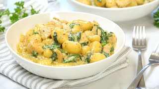 Pesto Chicken Gnocchi | 20 Minute Dinner Idea | Quick + Easy Recipes
