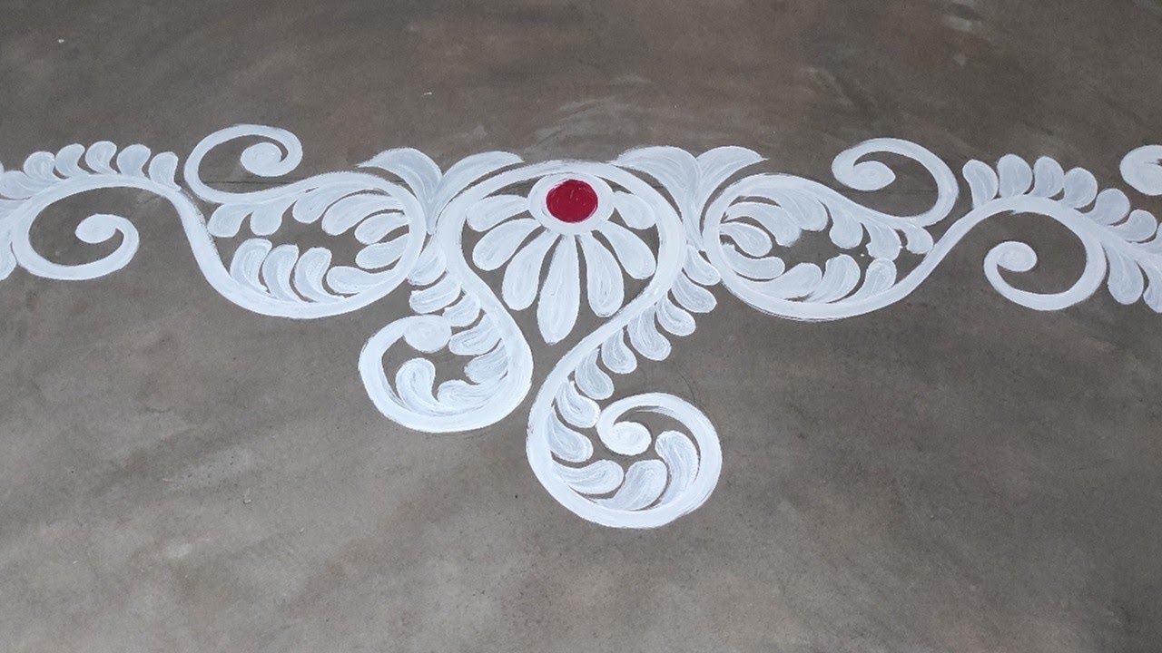 Easy alpona Design / Saraswati puja alpona Design/Simple door alpona