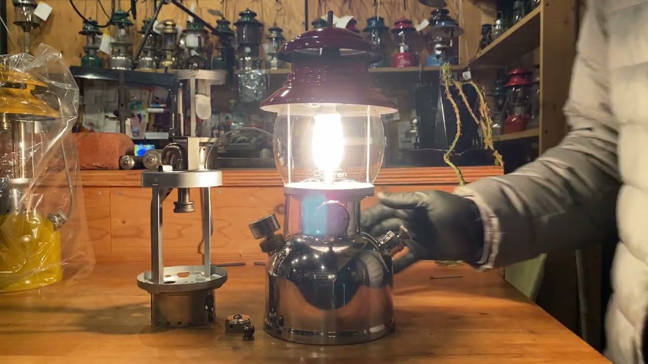 Jan.1951 Coleman 200 USA vintage gasoline lantern Iight - YouTube