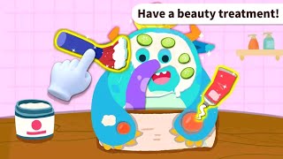 Baby panda's monster spa salon:- Give the little monster a spa treatment | fun spa game for kids |E5 screenshot 4