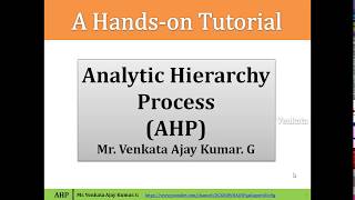 How to Estimate Weights in MCDM methods ? Analytic Hierarchy Process (AHP) #MCDM
