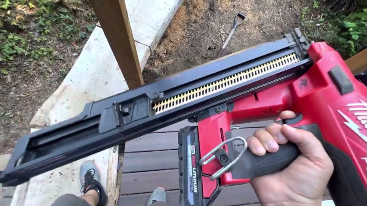 Milwaukee M18 Framing Nailer Two Nail strips extension YouTube