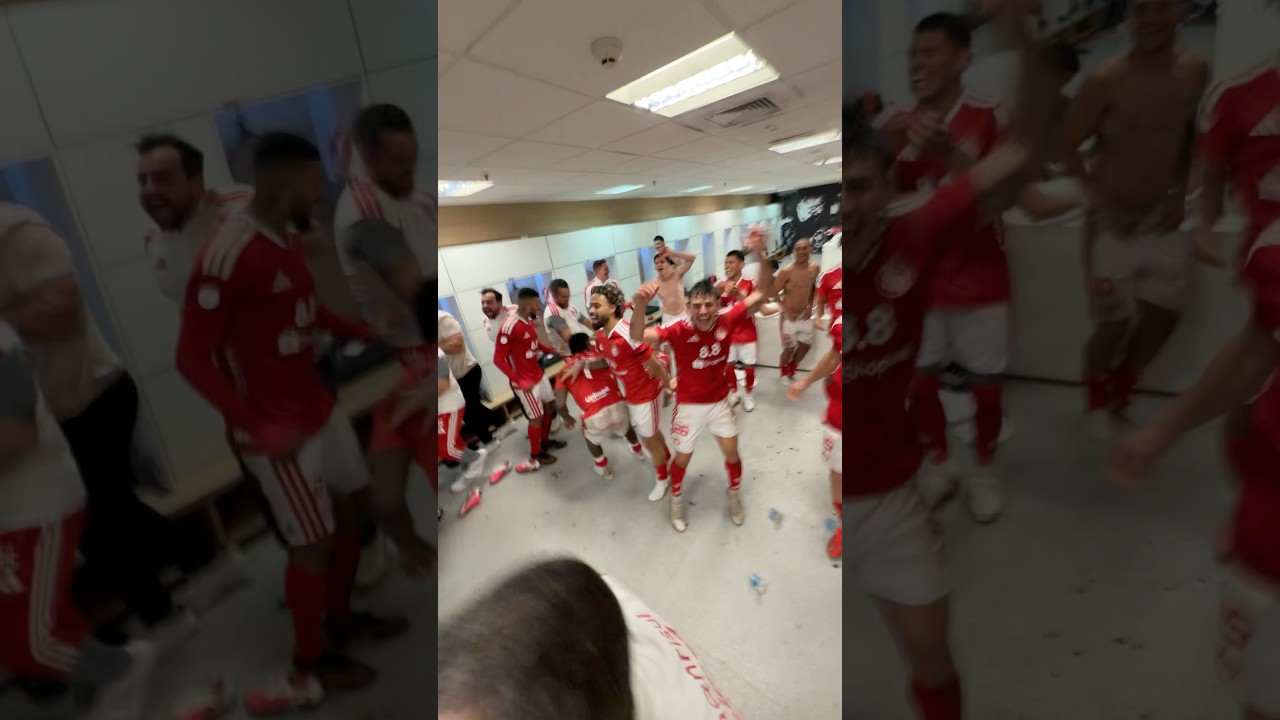 Festa no vestiário do Inter depois da classificação na Copa do Brasil #shorts
