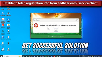 Unable to fetch registration info from aadhaar enrol service client | Aadhar Software Not working