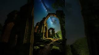 Ancient Ruins Illuminated by the Magical Light of the Milky Way 🌌🏛️✨