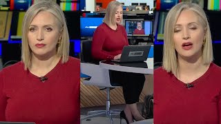 Hayley Mcqueen Thicc Blonde In Tight Red Topheels - Sky Sports News 1422024