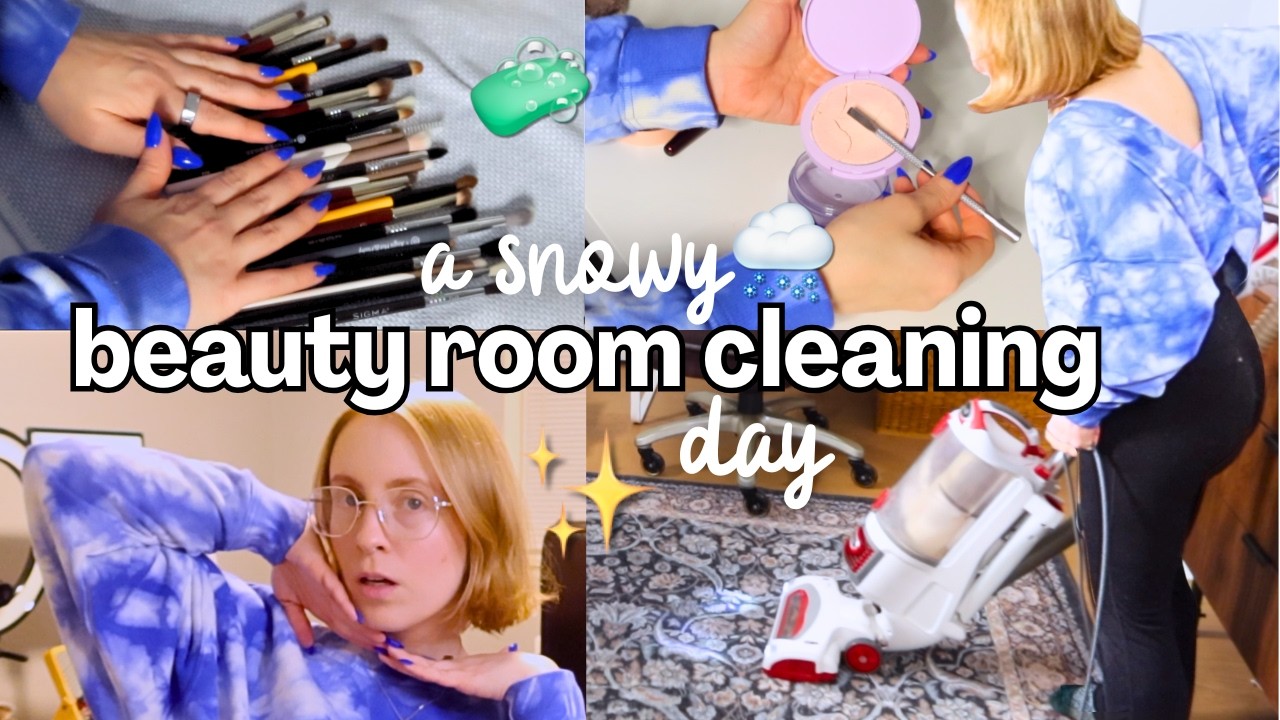 Убираюсь и организую своё бьюти-пространство к Новому году 🧹🧺🧼
