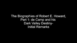 L. Sprague de Camp's Dark Valley Destiny