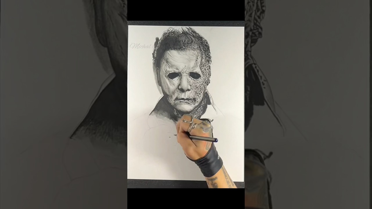 Halloween Michael Myers Time Lapse Realistic Drawing 