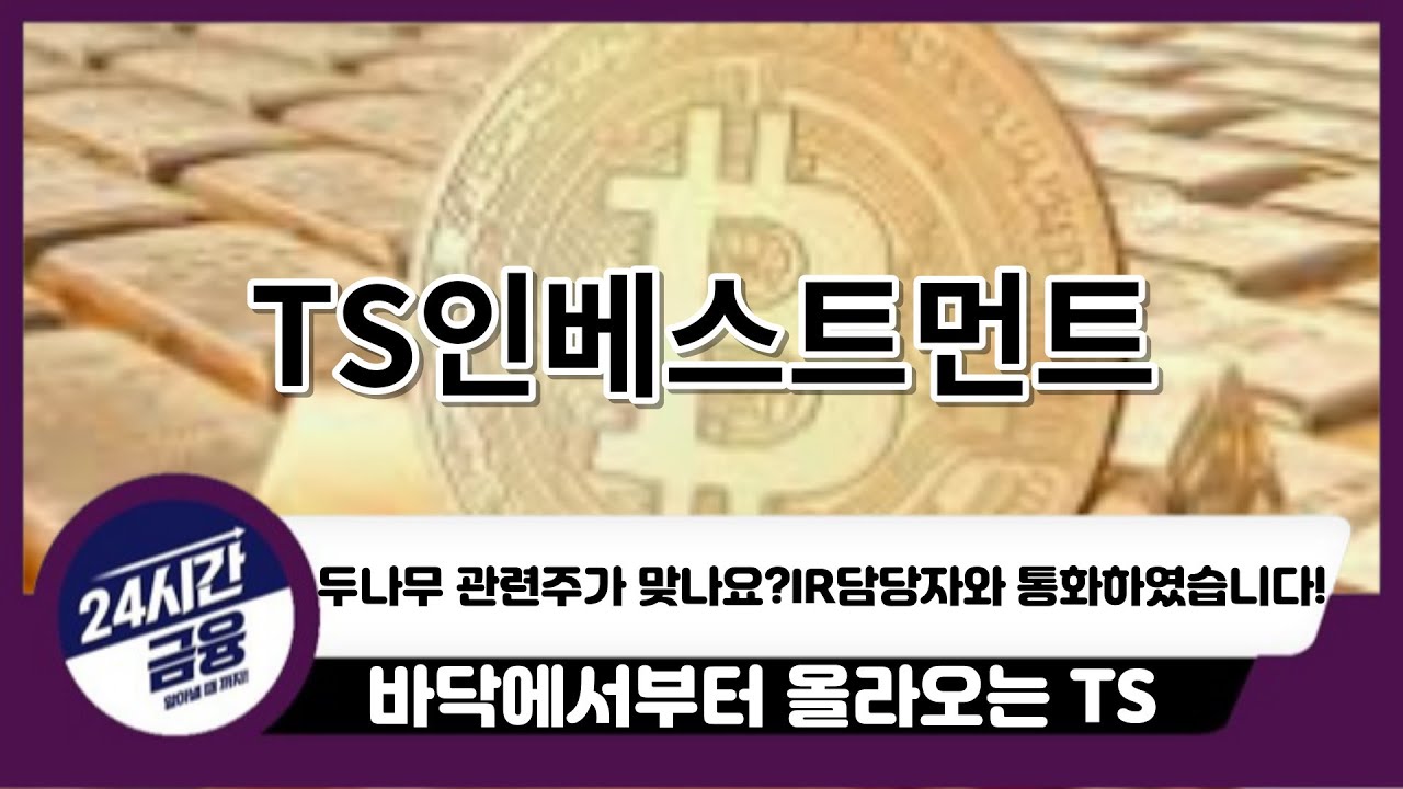 [TS인베스트먼트 주가전망] TS 정말 두나무 관련주 맞나요? IR담당자 통화 해보았습니다!