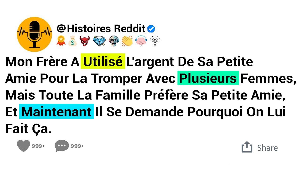 Mon Frère A Utilisé L'argent De Sa Petite Amie Pour La Tromper Avec Plusieurs Femmes, Mais Toute....